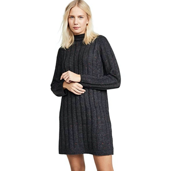 Madewell Dresses & Skirts - Madewell Coal Gray DONEGAL Rolled Mock Neck Dress